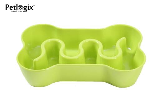 Petlogix Slow Feeder Dog Bowl Fun Feeder No Chocking Slow Polypropylene Feeder Bloat Stop Food Water Bowl for Dog Cat with Funny Pattern