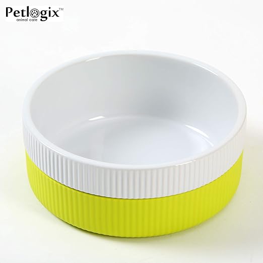 Petlogix Anti-Slip & Anti-Rust Ceramic Feeding Food & Water Pet Bowl for Dog and Cats – Large (15.55cm in Diameter)(Large)