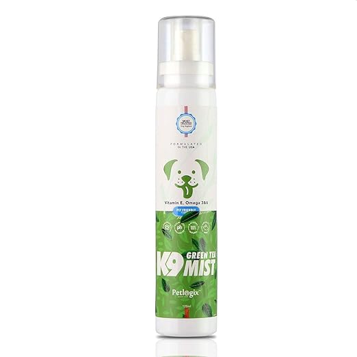 Petlogix Natural K9 Deodorant Mist | Green Tea & Coconut Oil | Cleanser & Detangle Spray for Dogs, Puppies & Cats - 120ml