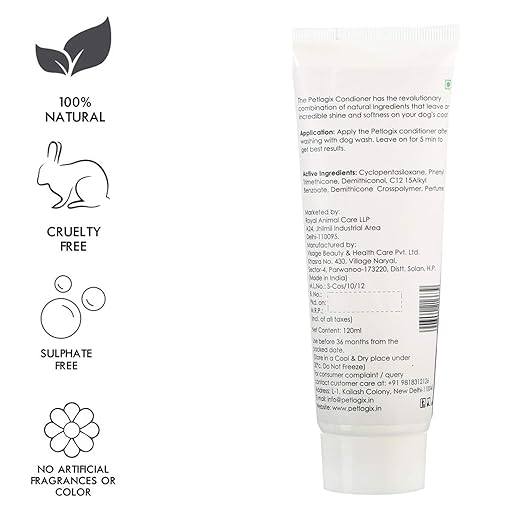 Petlogix Hair Detangle Conditioner Filled with Coconut Oil | All Coat Type Pet Dogs, Puppy, Kitten & Cat, 120ml