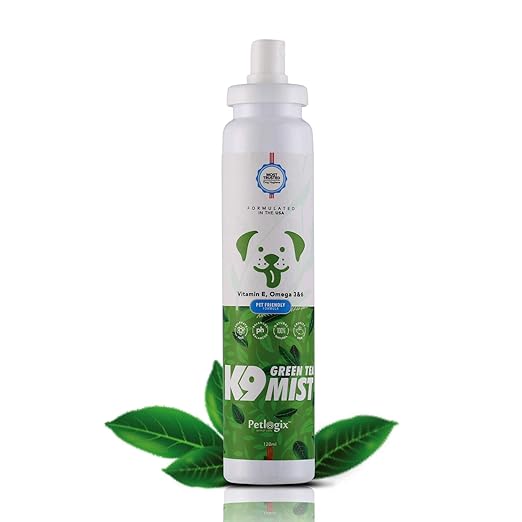 Petlogix Natural K9 Deodorant Mist | Green Tea & Coconut Oil | Cleanser & Detangle Spray for Dogs, Puppies & Cats - 120ml