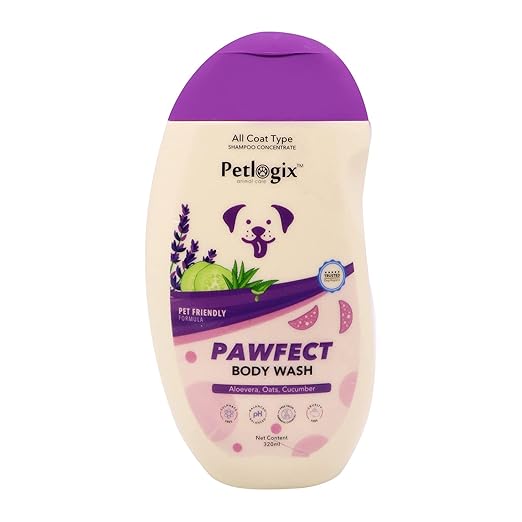 Petlogix Natural Pawfect Anti-Bacterial, Anti-Fungal and Anti-Itching Body Wash Shampoo Sulphate Free for Dogs, Cats and Horses (250ml)
