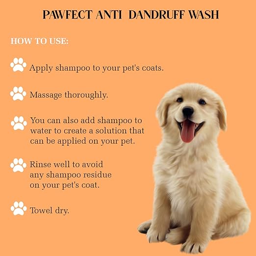 Petlogix Natural Pawfect Anti Dandruff Wash, Anti Bacterial & Fungal Pet Wash Shampoo For Dog & Cat Enriched With Aloevera, Oatmeal & Chamomile Mineral Oil, Sls & Paraben Free (1 Liters)