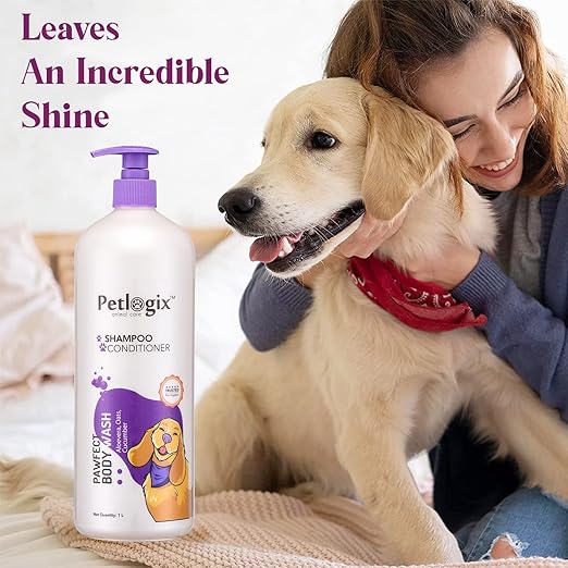 Petlogix Natural Pawfect Anti-Bacterial, Anti-Fungal and Anti-Itching Body Wash Shampoo Conditioner for Dogs, Cats and Horses (1L)