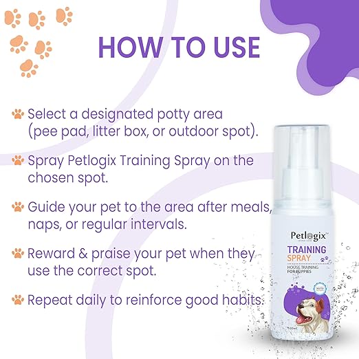 Petlogix Training Spray | Dog & Puppy Behavior Correction Spray | Housebreaking Spray for Dogs | 100g