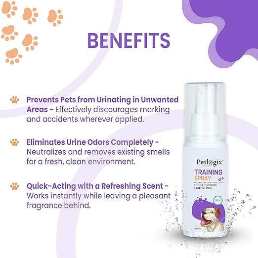 Petlogix Training Spray | Dog & Puppy Behavior Correction Spray | Housebreaking Spray for Dogs | 100g
