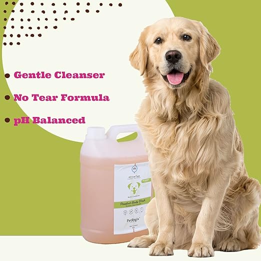 Petlogix Natural Pawfect Anti-Bacterial, Anti-Fungal and Anti-Itching Body Wash Shampoo Conditioner for Dogs and Cats with Aloevera, Oats & Cucumber (5L)