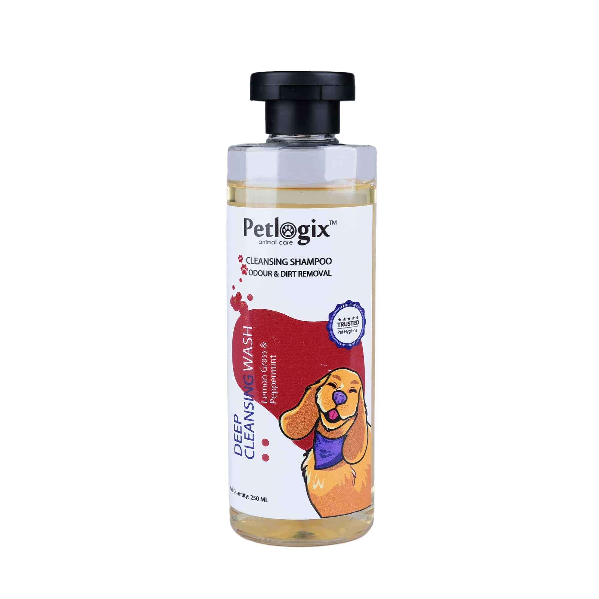 Petlogix Natural Deep Cleansing Wash Shampoo for Cats, Dogs, and Other Pets Sulphate Free Cleanser for Oily and Greasy Coats (250 ML)