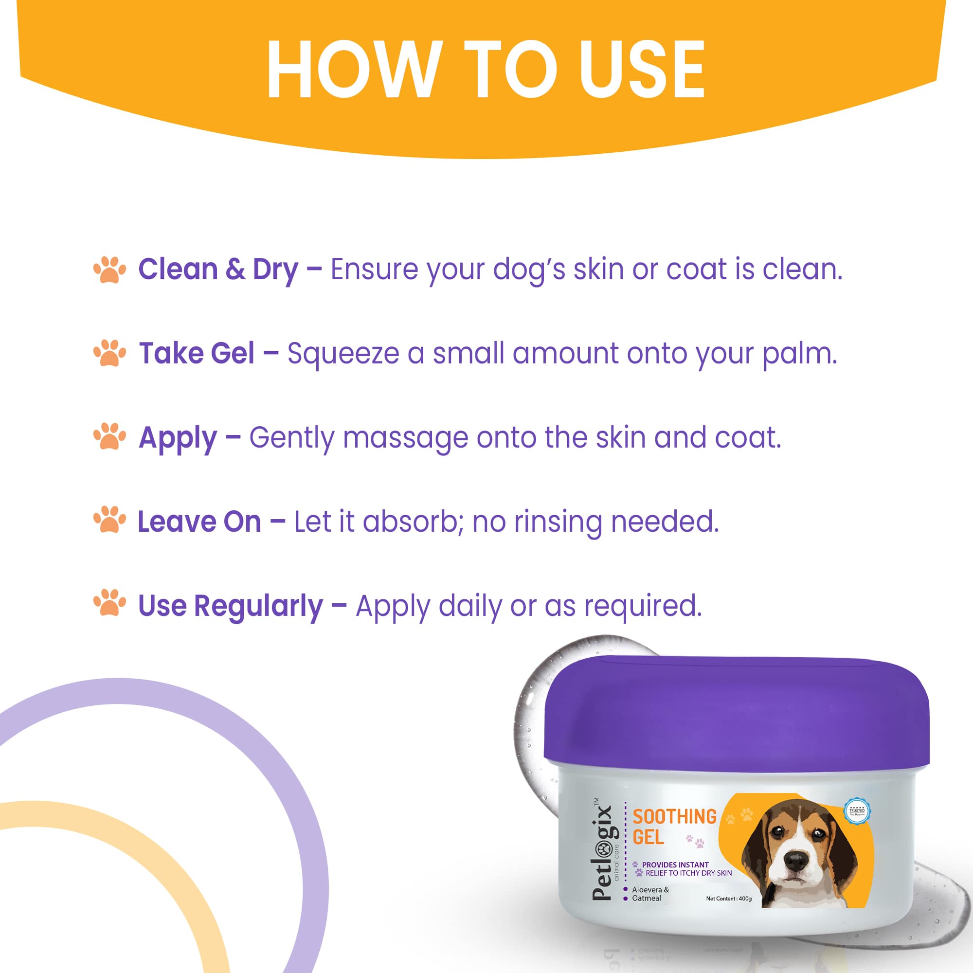 Petlogix Soothing Gel for Dogs Relaxent, Shiny, Dull Coat, Moisturizes Skin, 400g