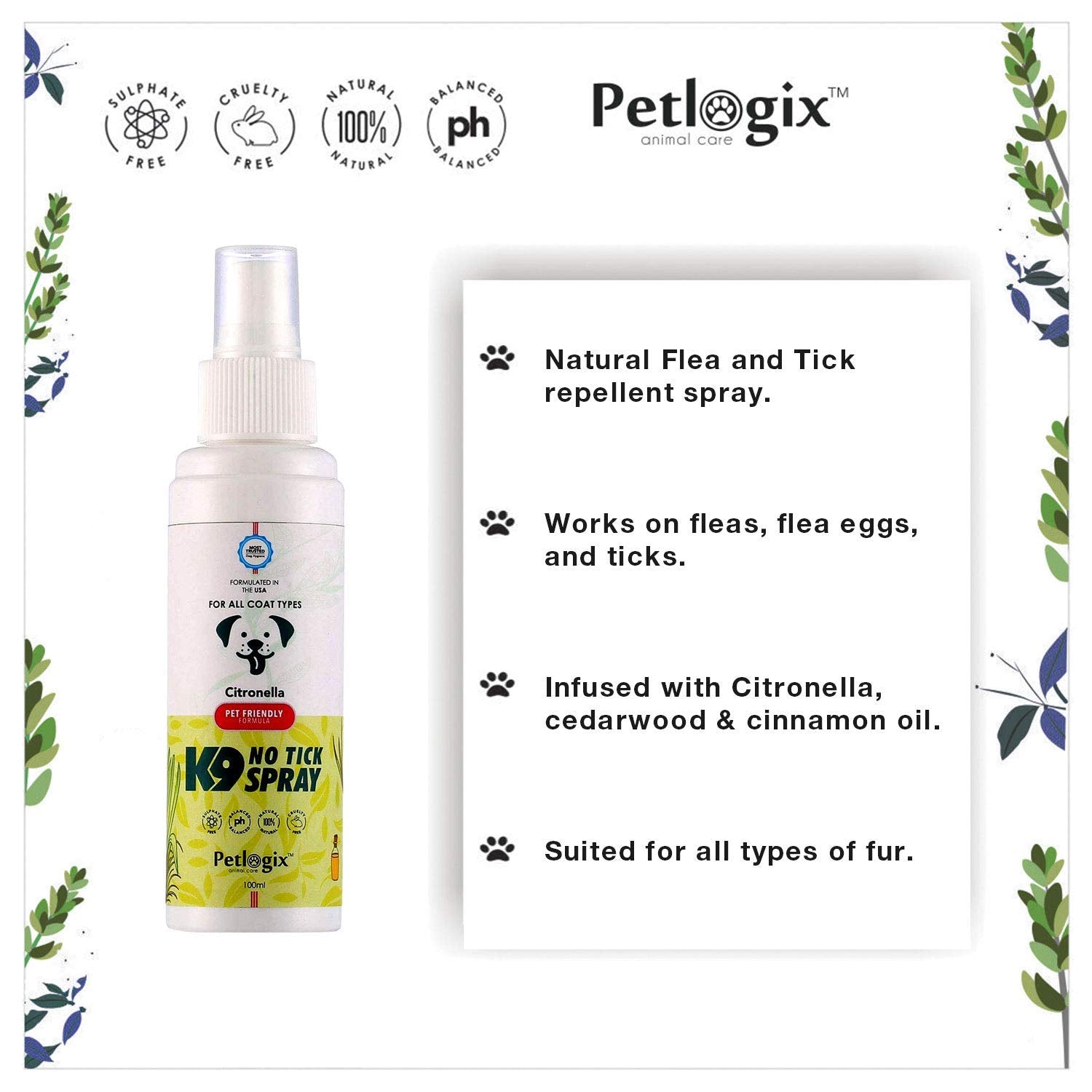 Petlogix Natural K9 No Tick Spray