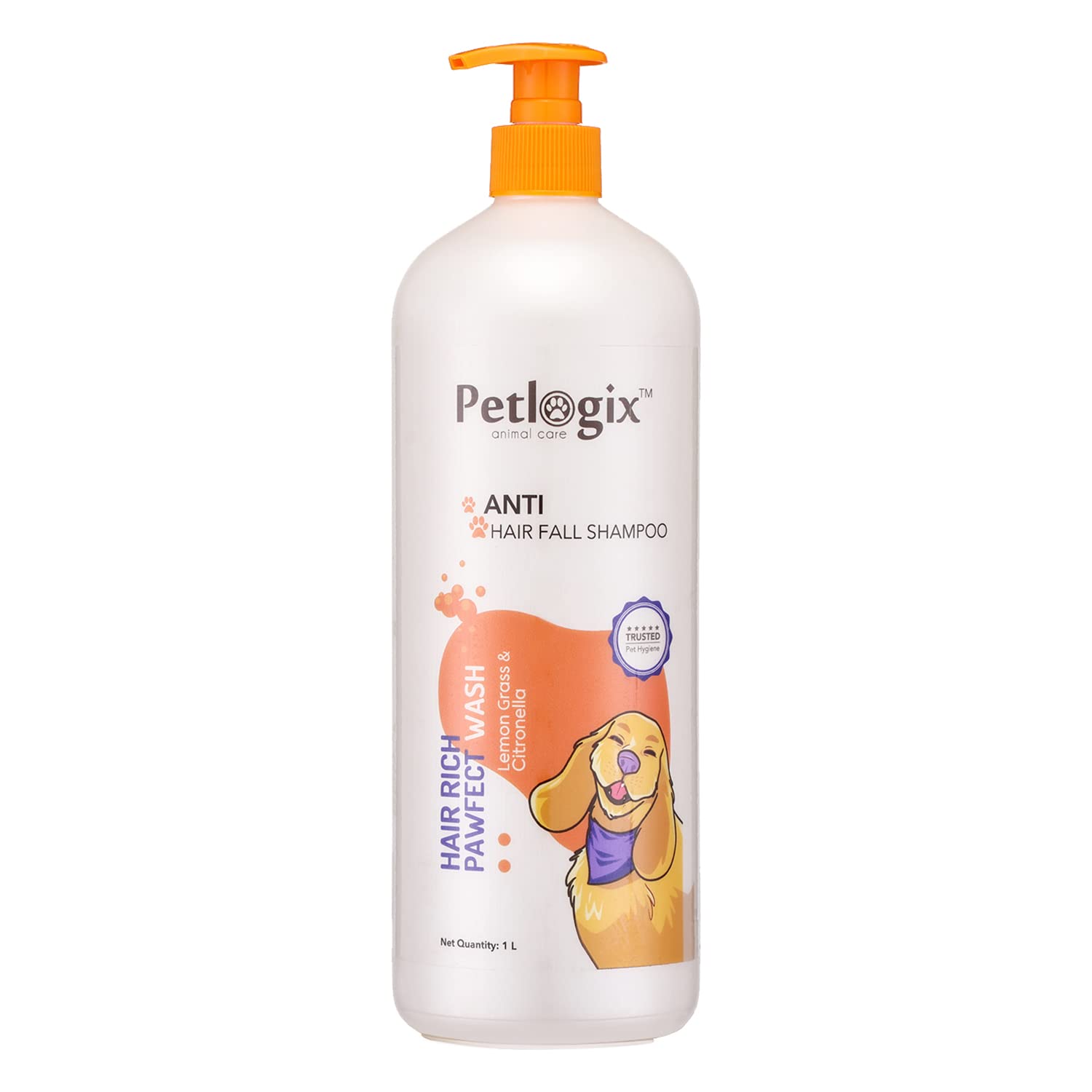 Petlogix Hair Rich Pawfect Wash for Dogs and Puppies, Shed Protection Pet Shampoo with Omega 3 & 6 & Apple Cider, Promotes Hair Growth, 1L