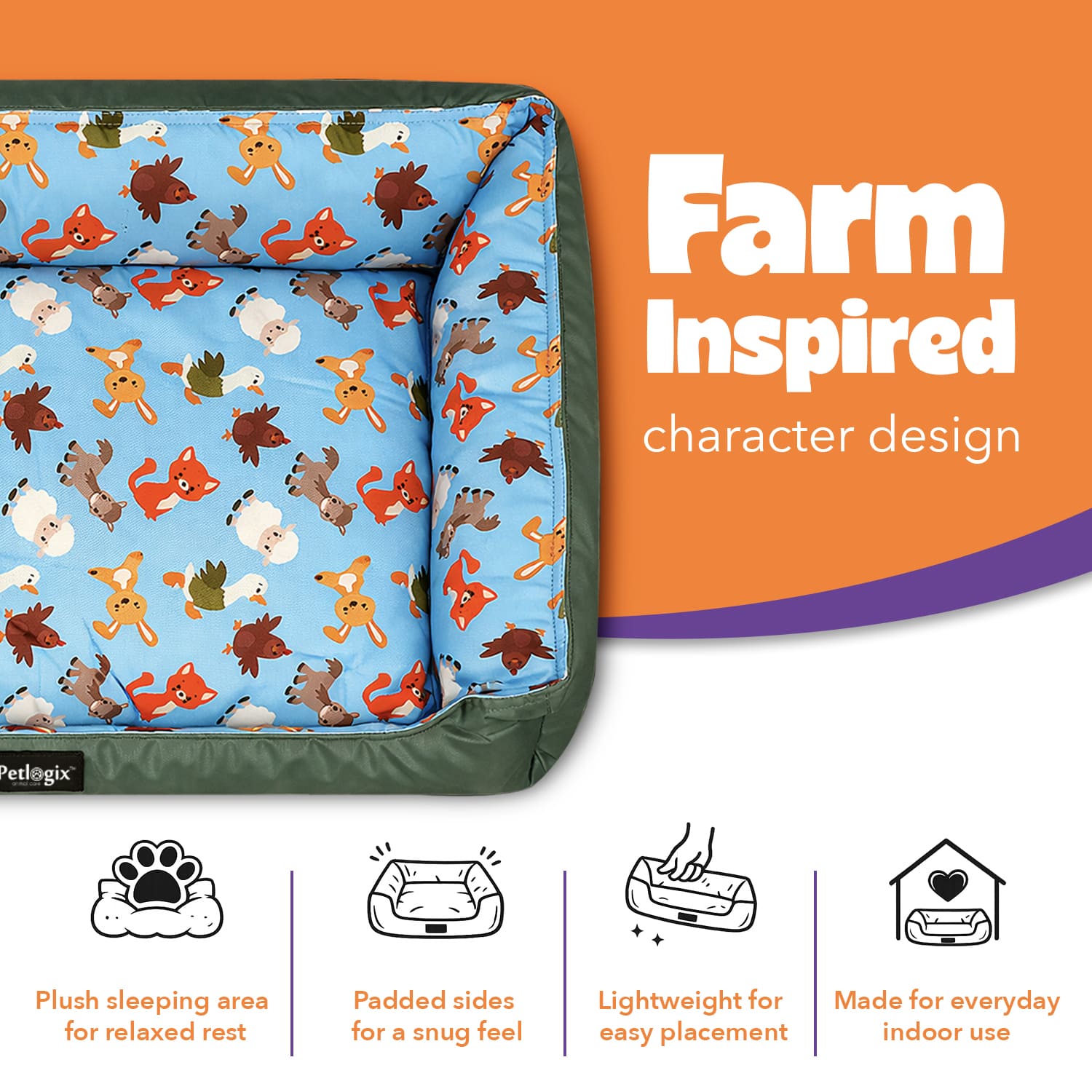 Cozy Farm Animal Bed - Cotet Textile Fabric