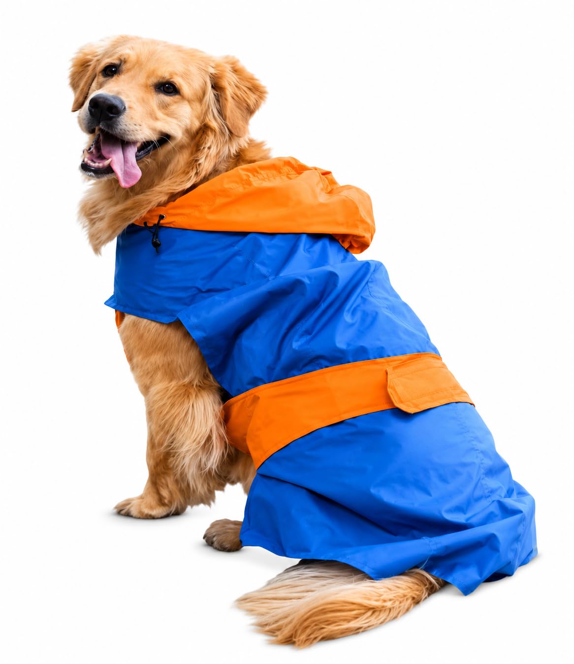 Petlogix Waterproof Dog Raincoat with Hood | Adjustable Belly Strap, Reflective, Lightweight, Windproof