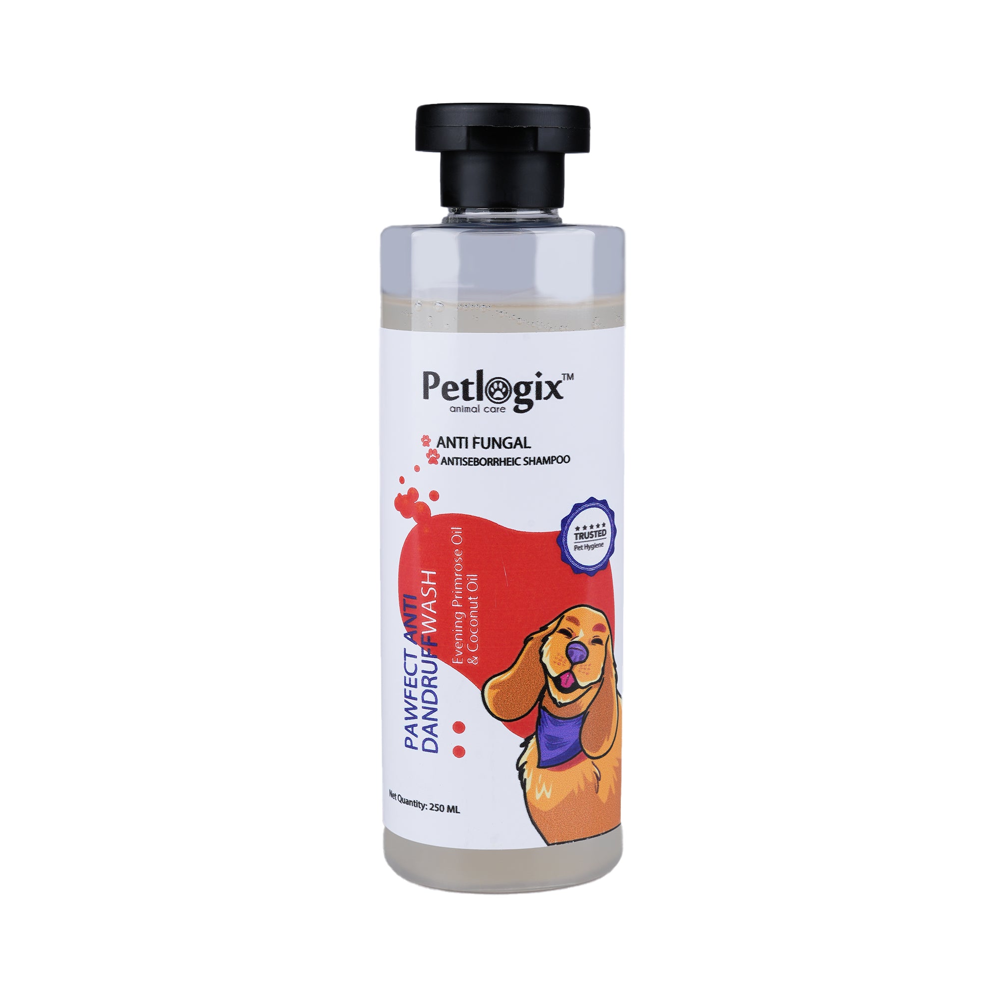 Petlogix Natural Anti Dandruff Shampoo for Dogs and Cats, Itching Control Pet Shampoo with Apple Cider & Oatmeal, SLS & Paraben Free, 250ml