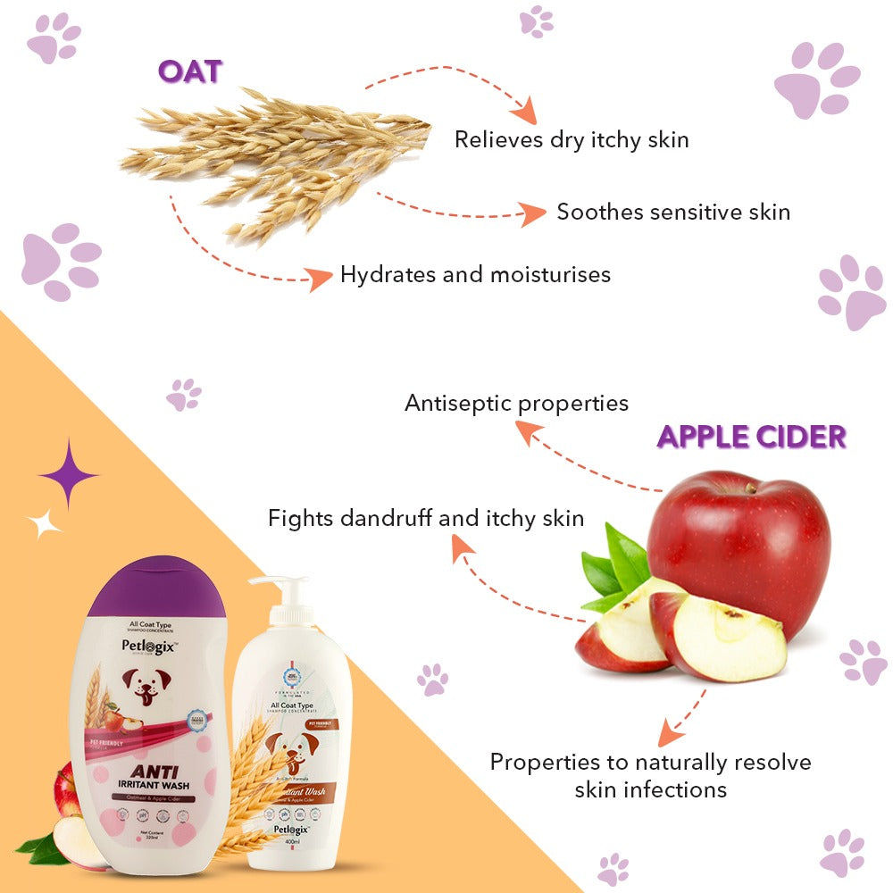 Anti Irritant Wash with Oatmeal & Apple Cider for Sensitive Pets