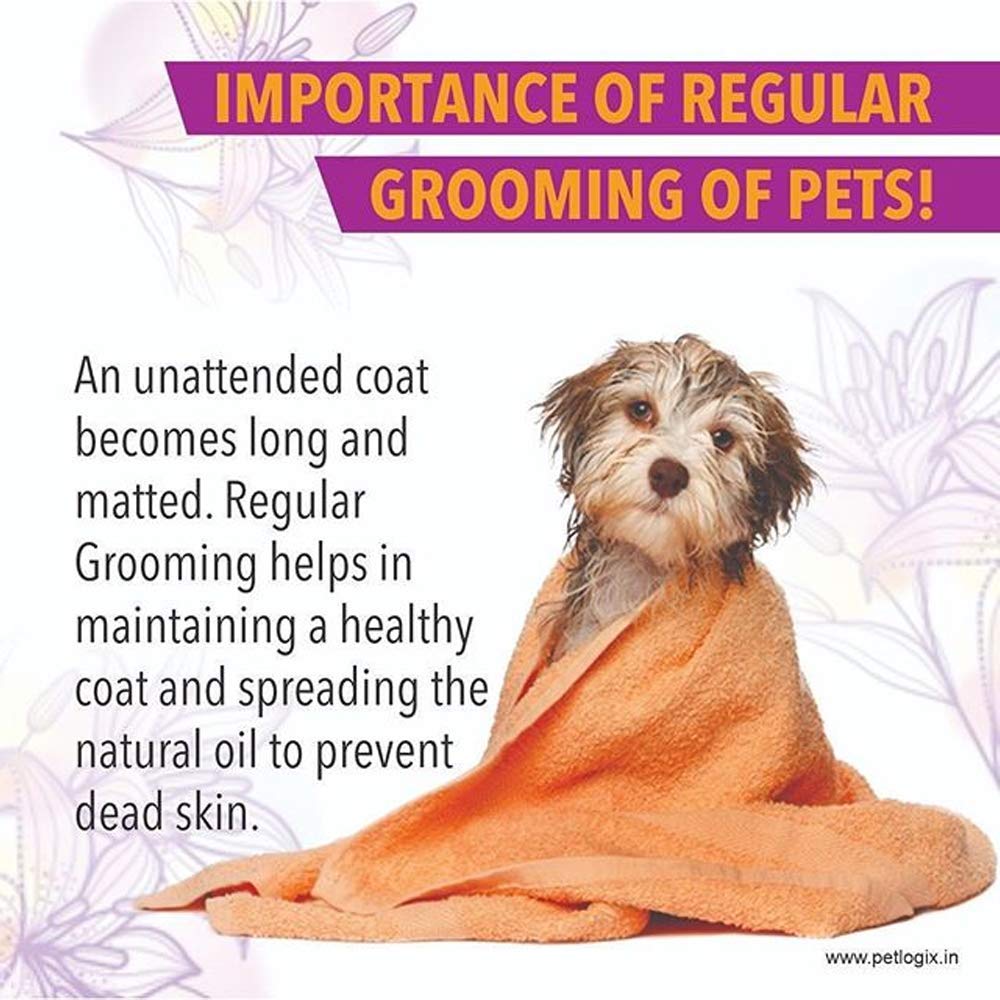 Petlogix Natural 5 in 1 Pooch Grooming Sulphate Free Kit for Pet Dog & Puppy - Cleans, Conditions, Detangles, Desheds & Reduces Odor, 190g